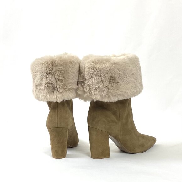 New Nine West Chrissa Dark Natural Suede Fur Cuffed Boot 8 & 10 - Picture 12 of 13